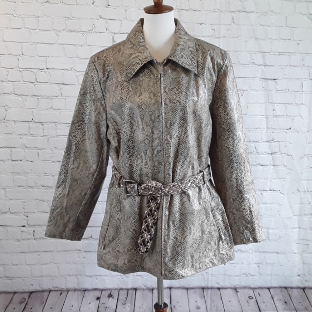 Venezia 18 Texture Python Snake 90s Jacket Pvc New - image 1